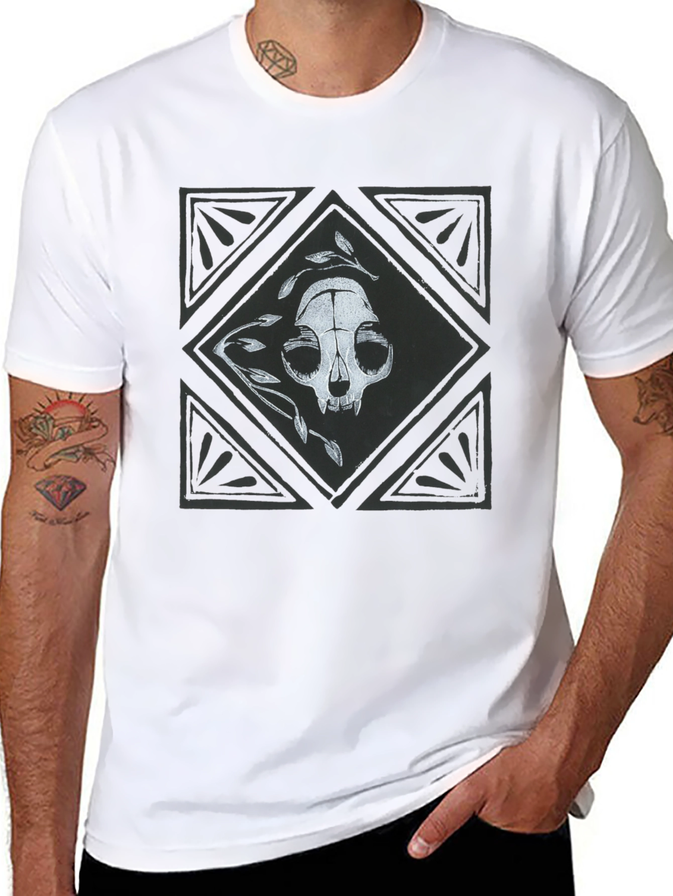 Skull & Leaves Graphic Tee