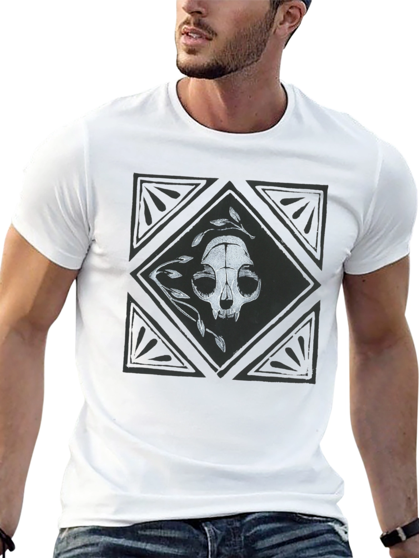 Skull & Leaves Graphic Tee
