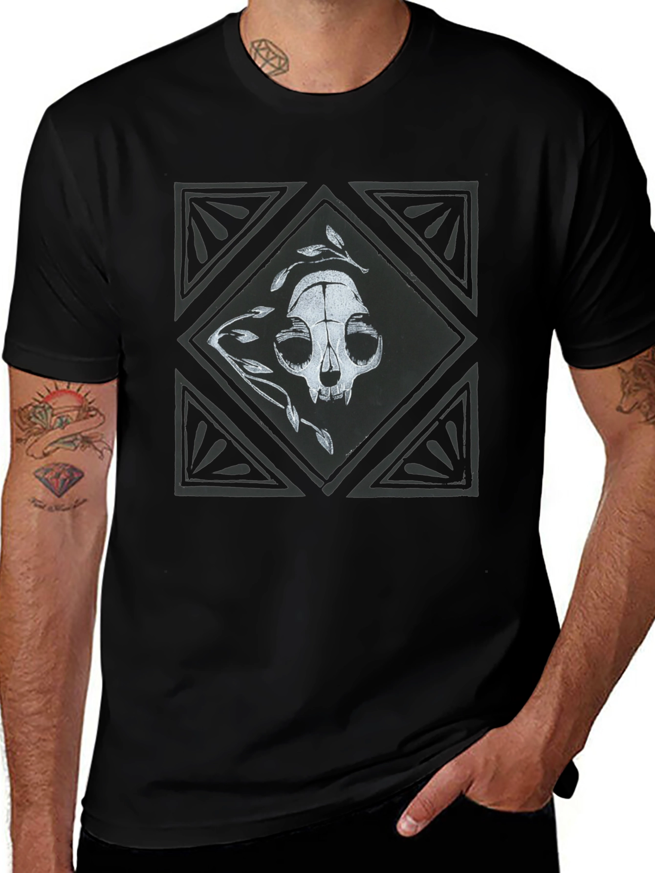 Skull & Leaves Graphic Tee