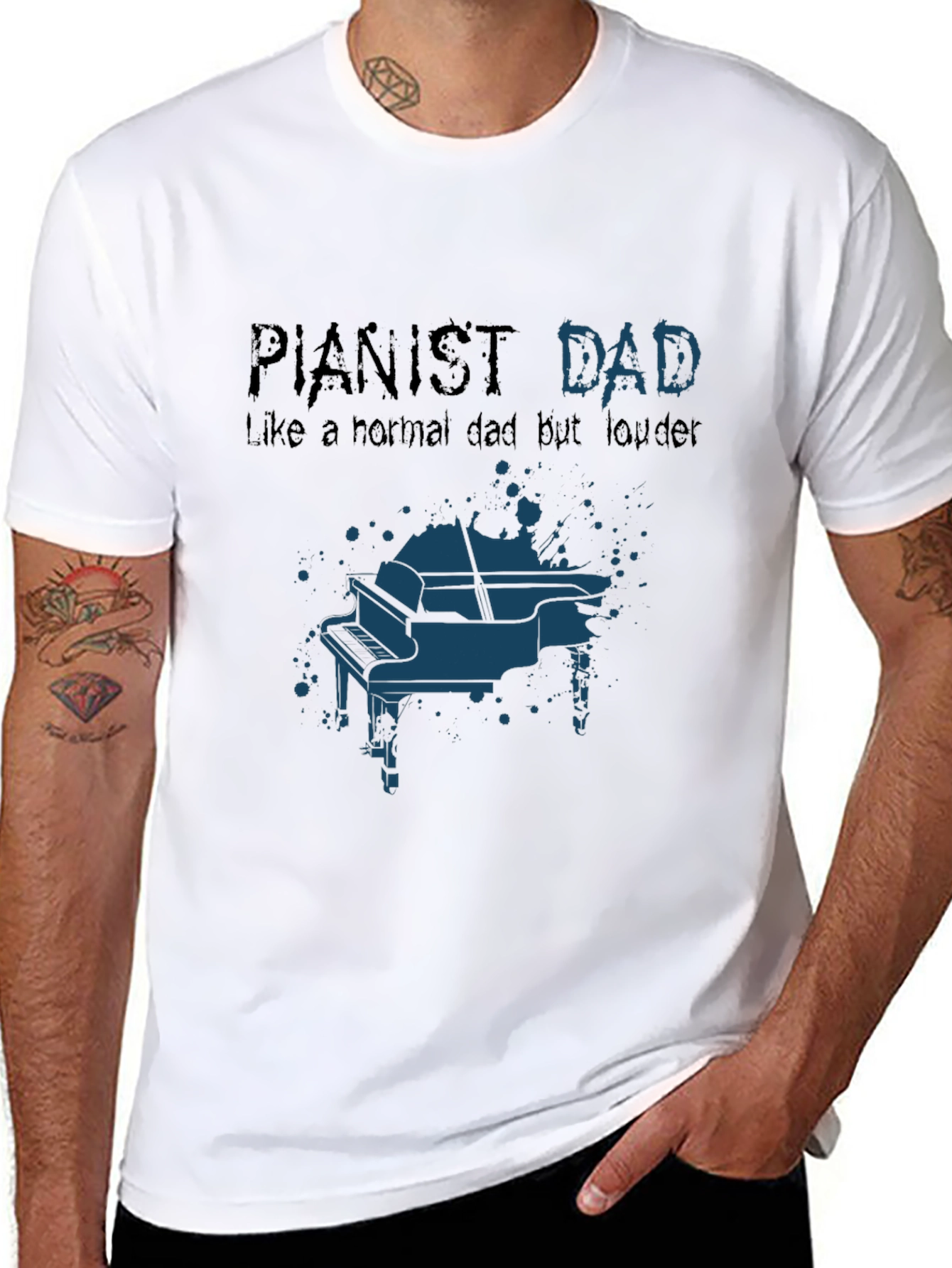 Pianist Dad Graphic T-Shirt - Musician Father Tee