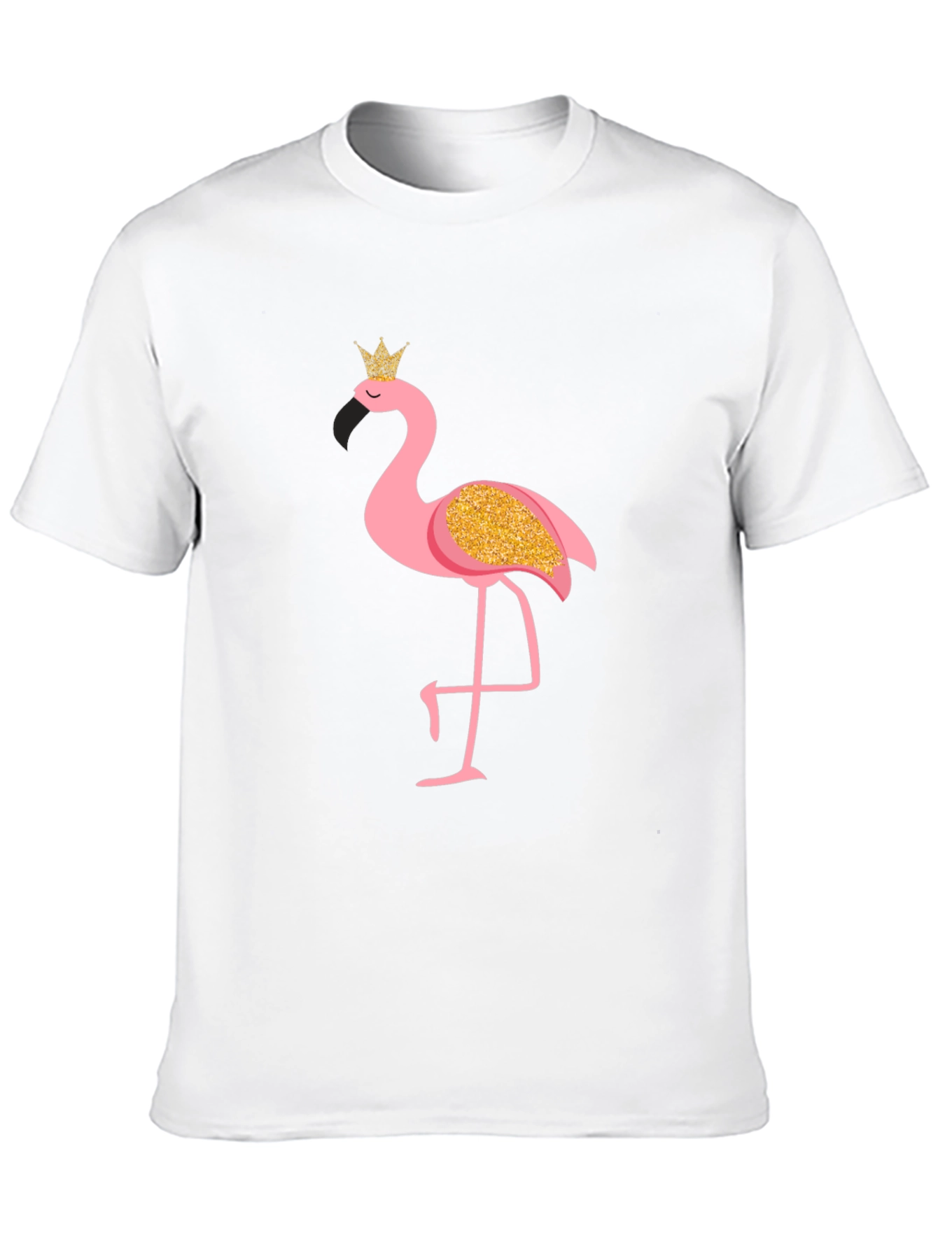 Mens Flamingo Graphic Print Black T-Shirt