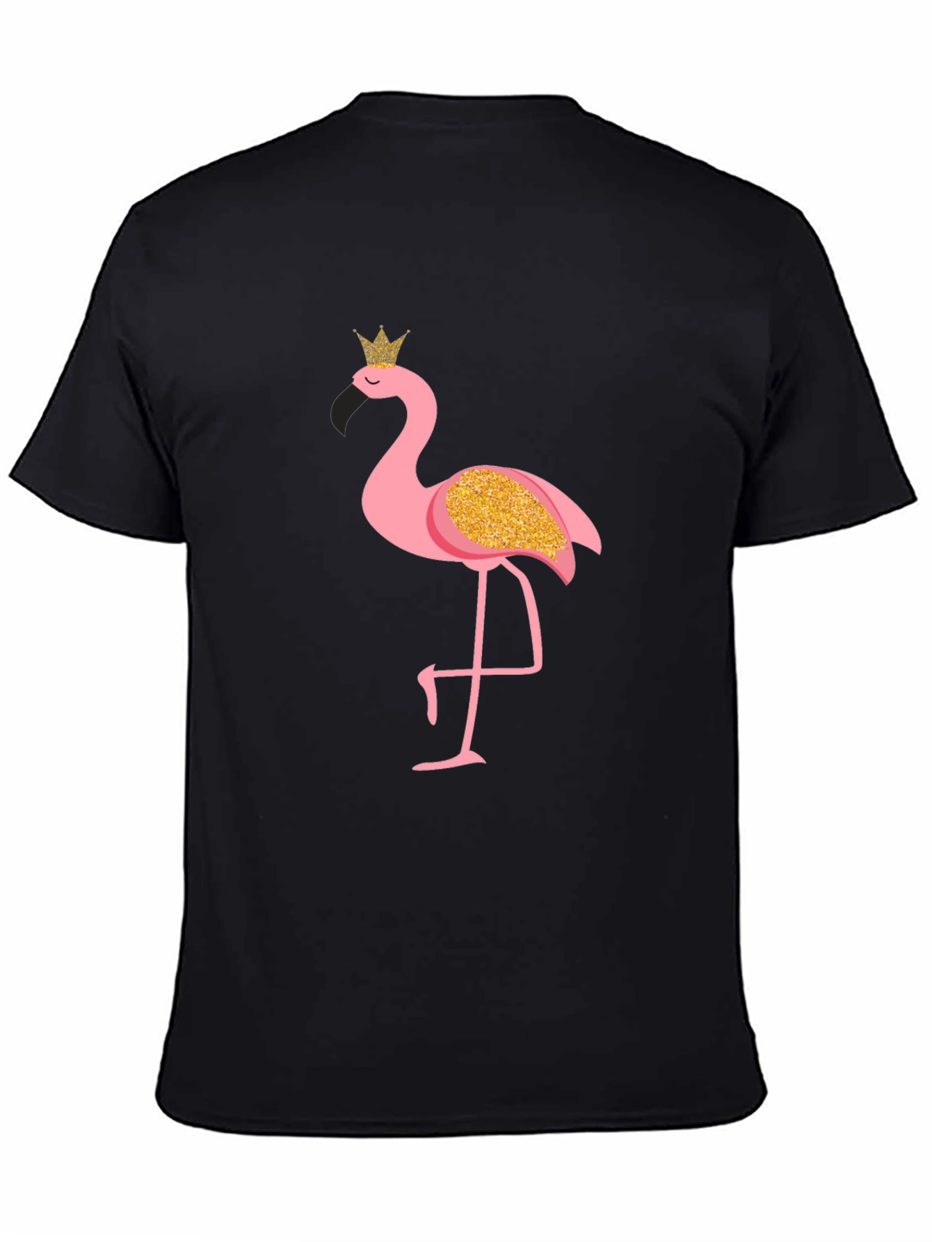 Mens Flamingo Graphic Print Black T-Shirt