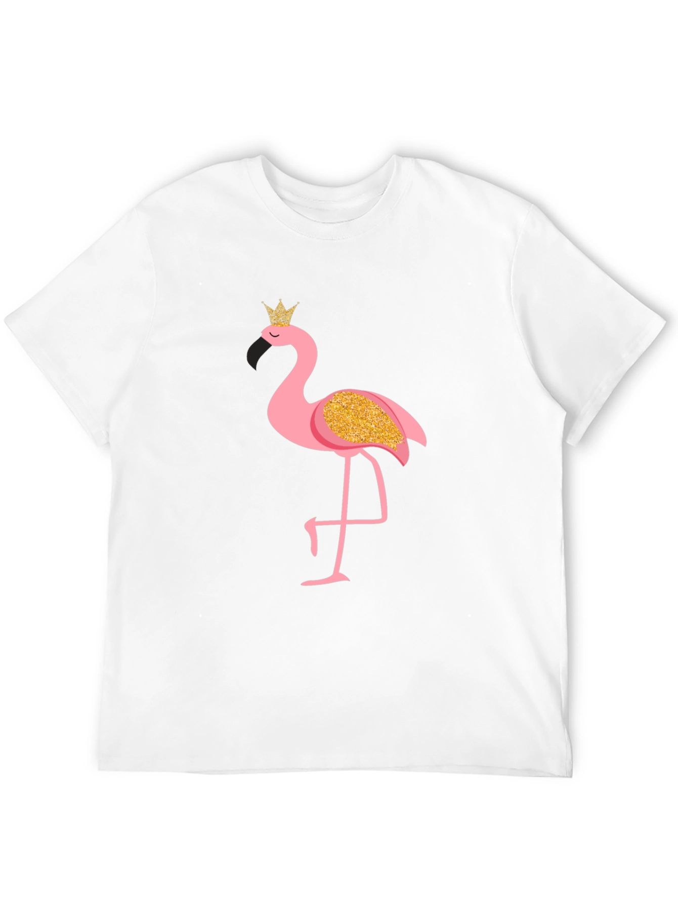 Mens Flamingo Graphic Print Black T-Shirt