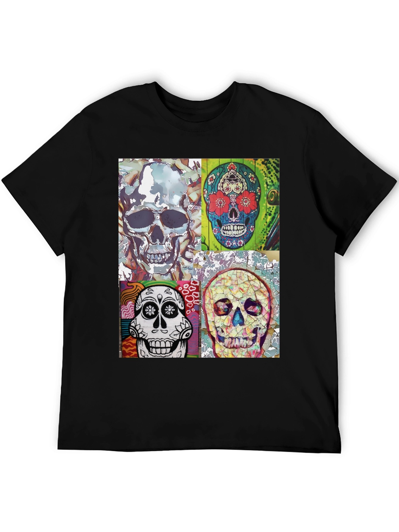 Sugar Skull Tee - Artistic Skull Design