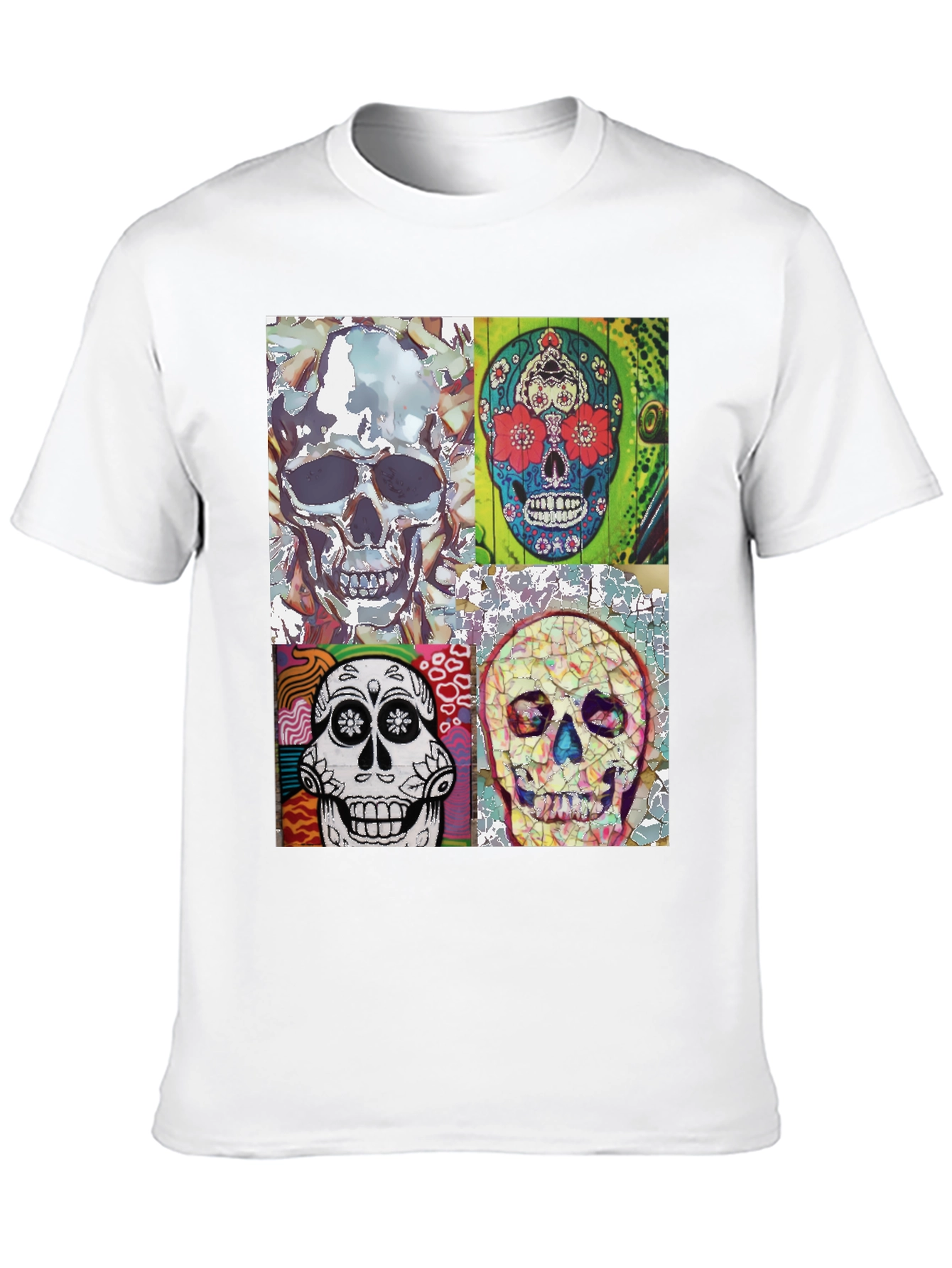 Sugar Skull Tee - Artistic Skull Design