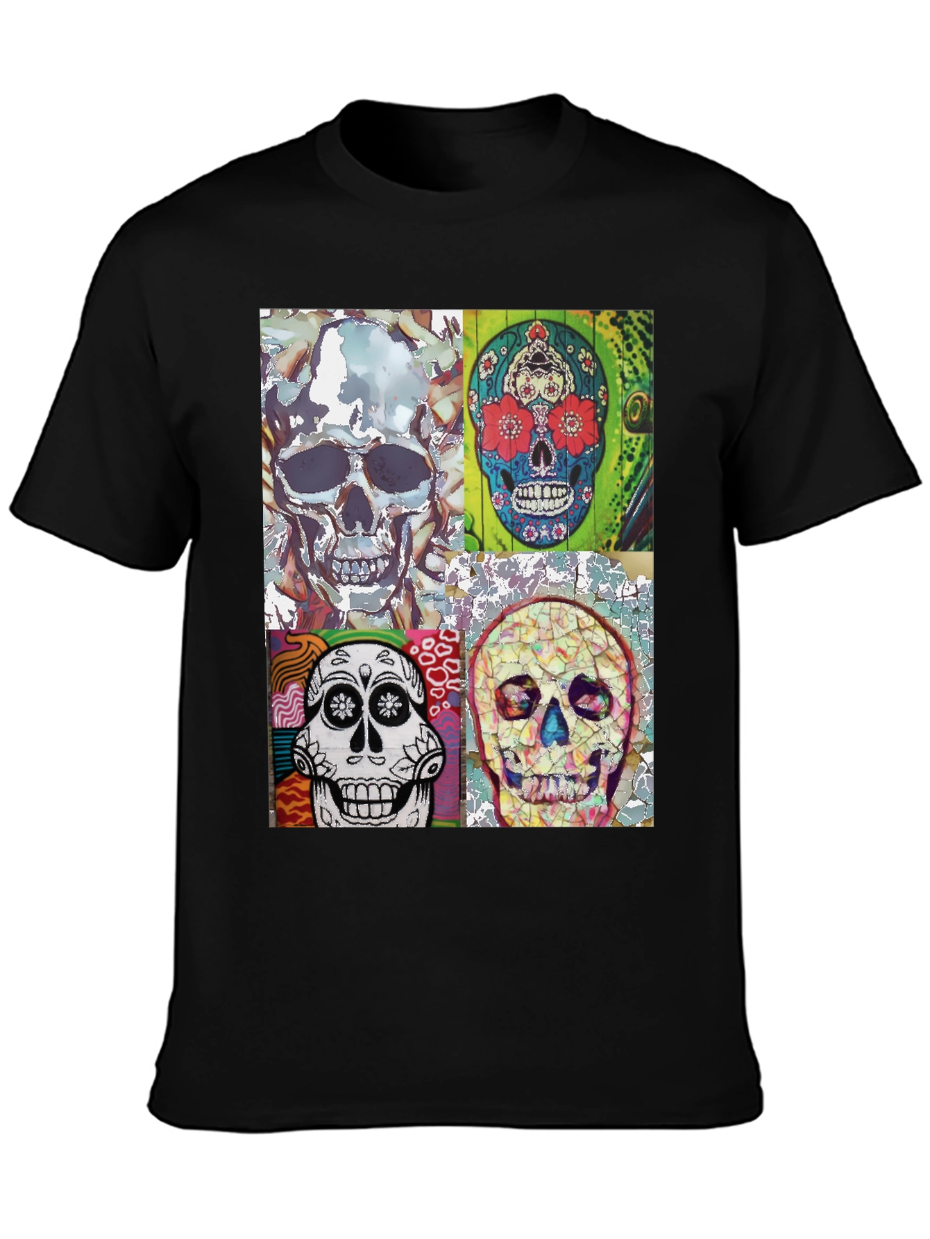 Sugar Skull Tee - Artistic Skull Design