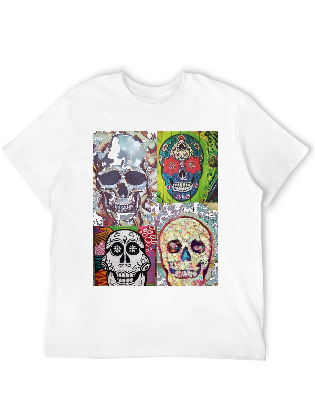 Sugar Skull Tee - Artistic Skull Design