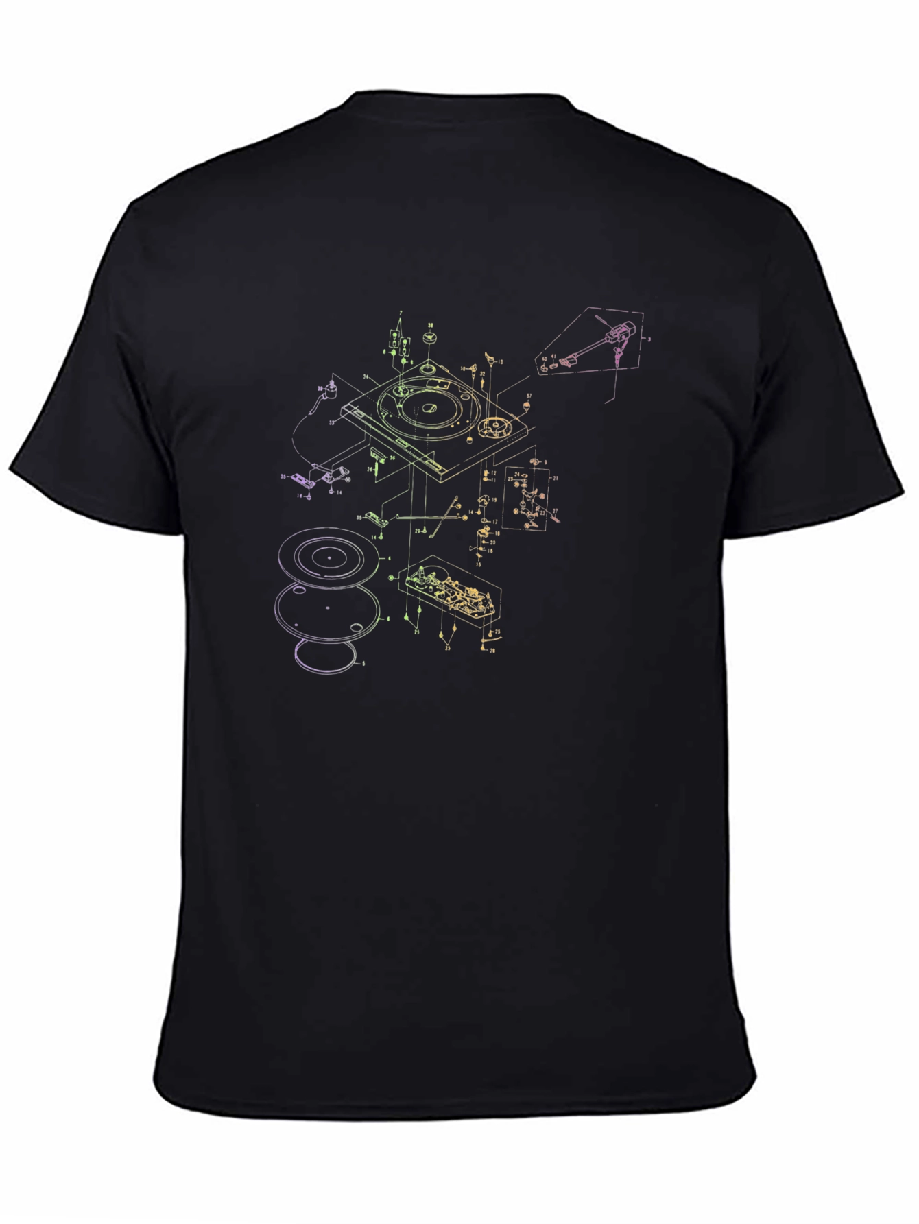 Turntable Schematic Black T-Shirt
