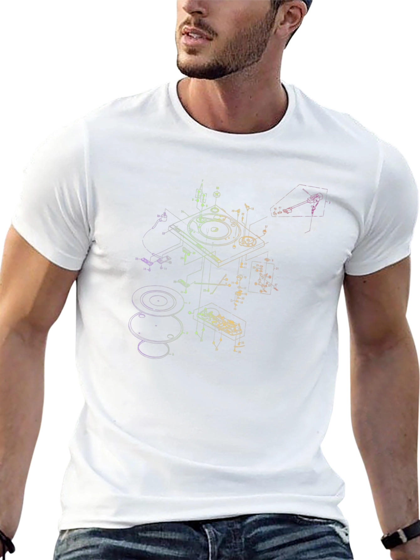 Turntable Schematic Black T-Shirt
