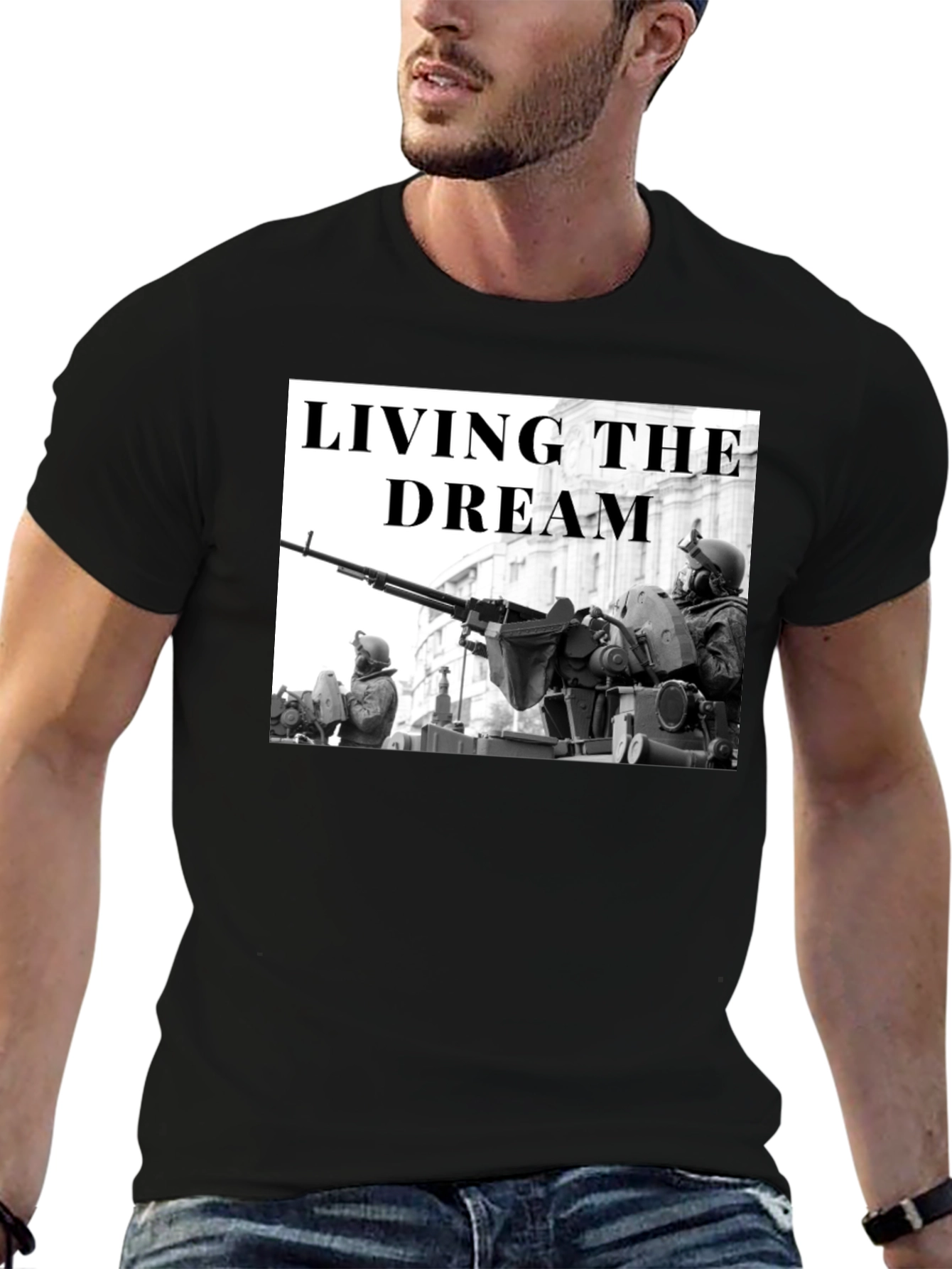 Living the Dream Military Graphic T-Shirt