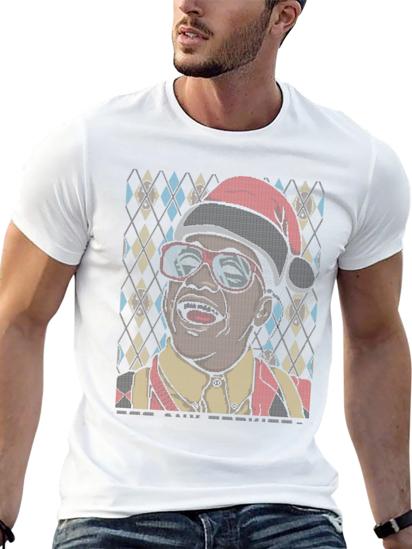 Funny Holiday T-Shirt with Santa Hat