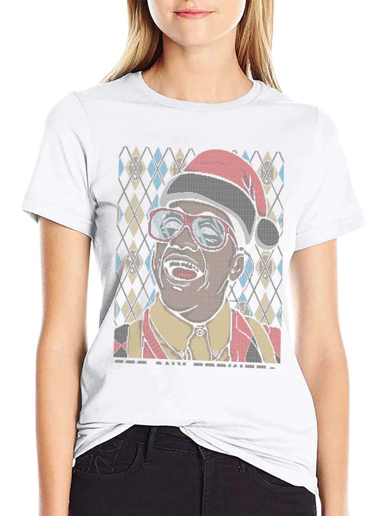 Funny Holiday T-Shirt with Santa Hat