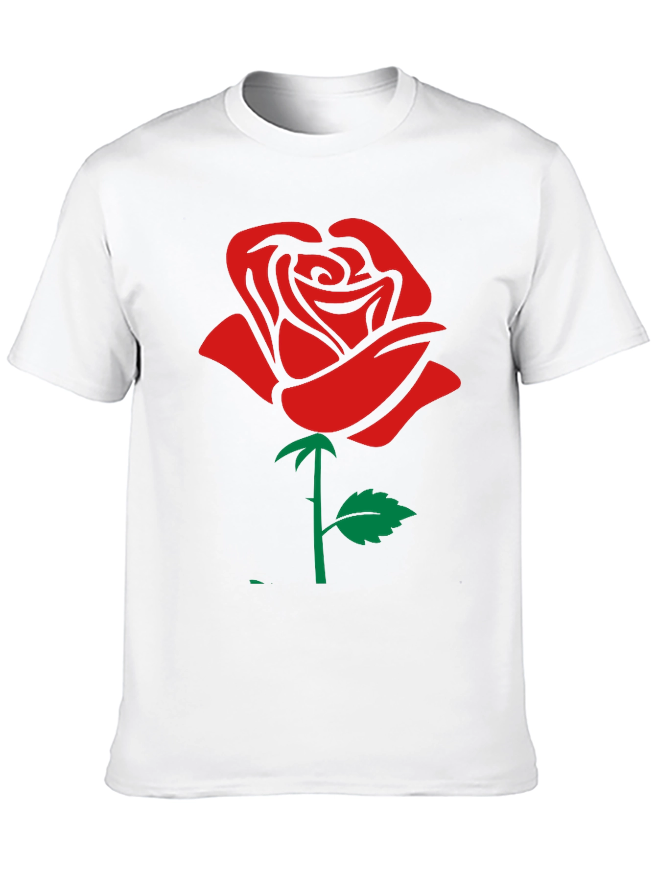 Rose Graphic T-Shirt - Black Cotton Casual Wear