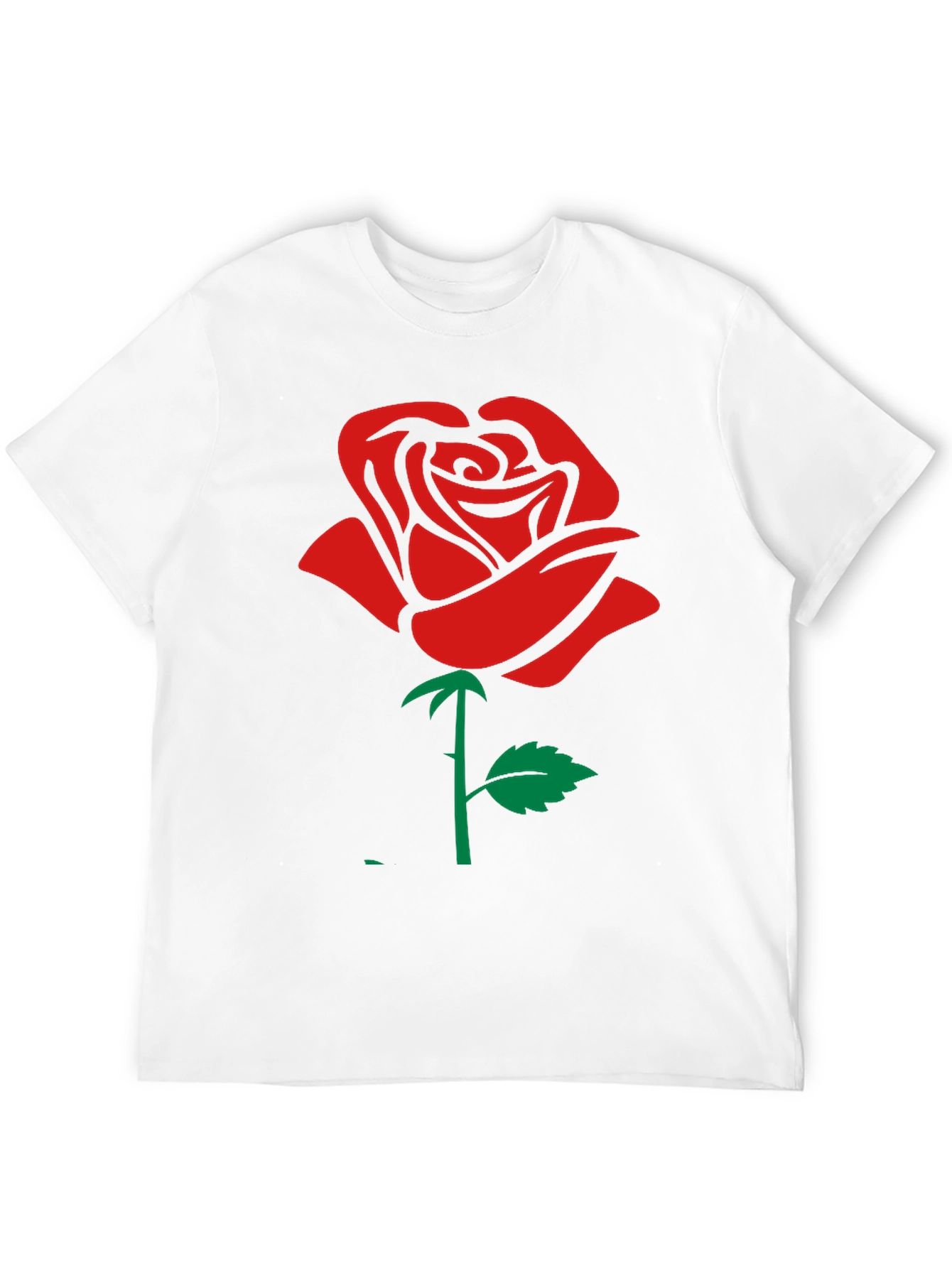 Rose Graphic T-Shirt - Black Cotton Casual Wear