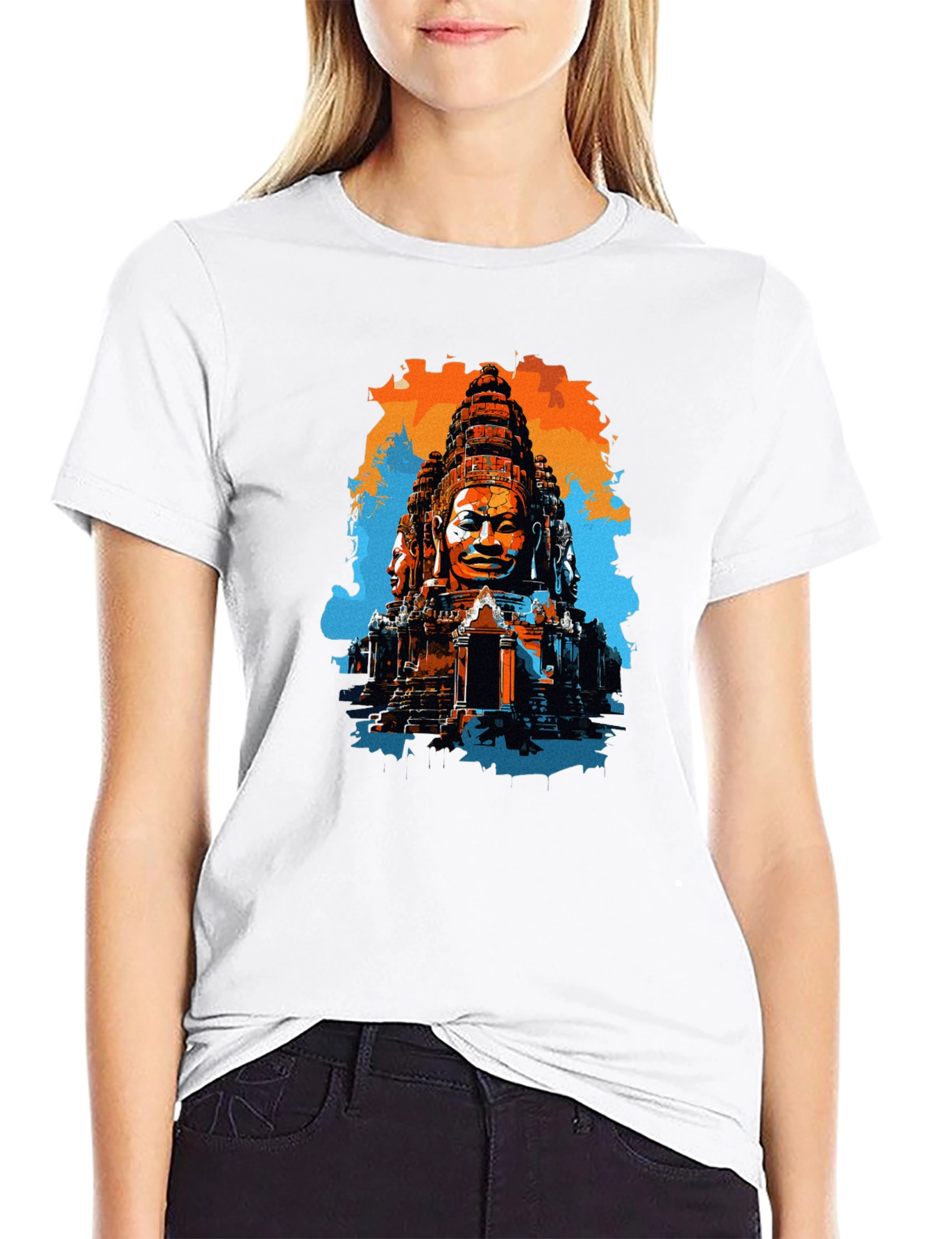 Bayon Temple T-Shirt Angkor Wat Cambodia Black