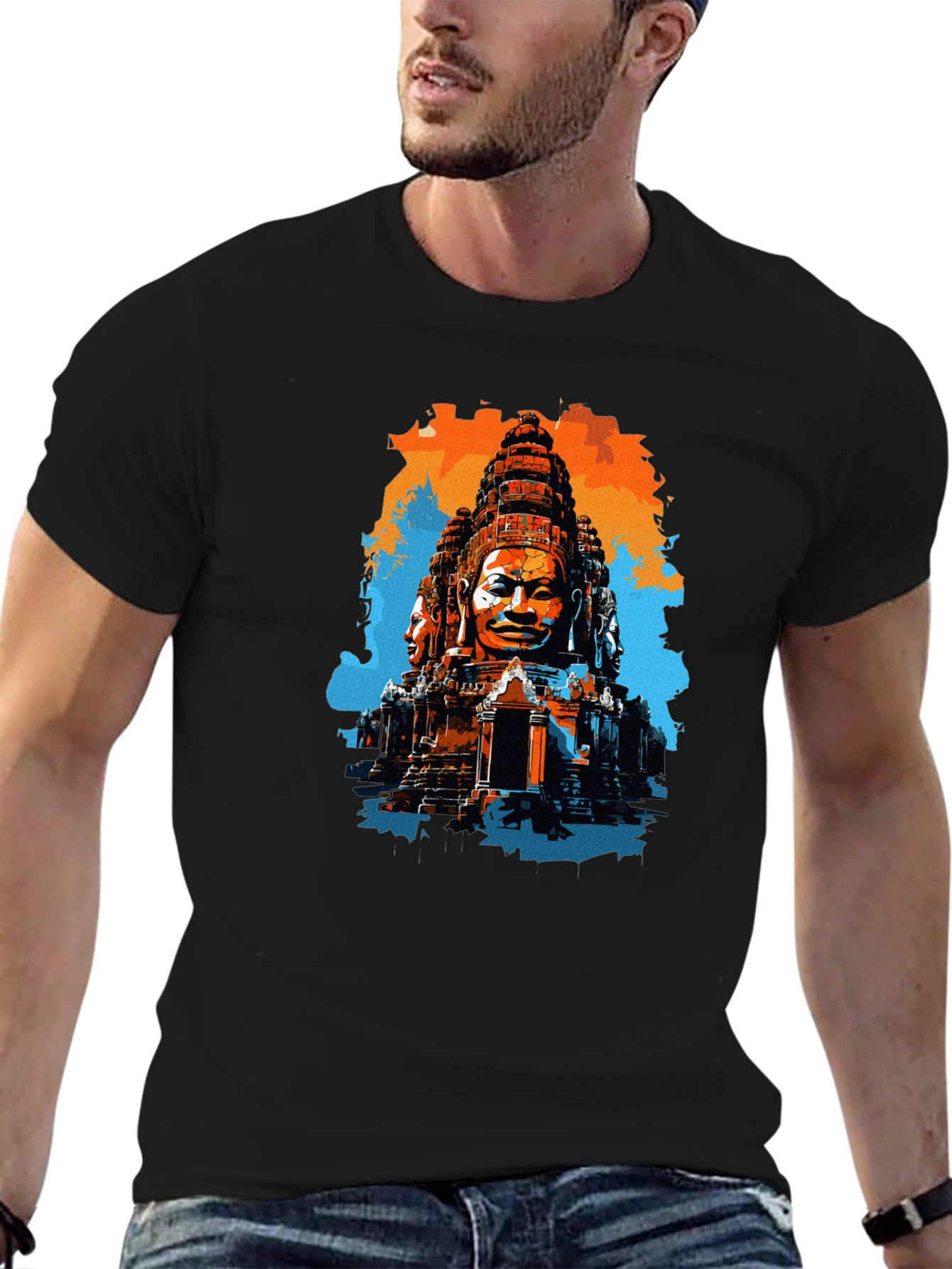 Bayon Temple T-Shirt Angkor Wat Cambodia Black