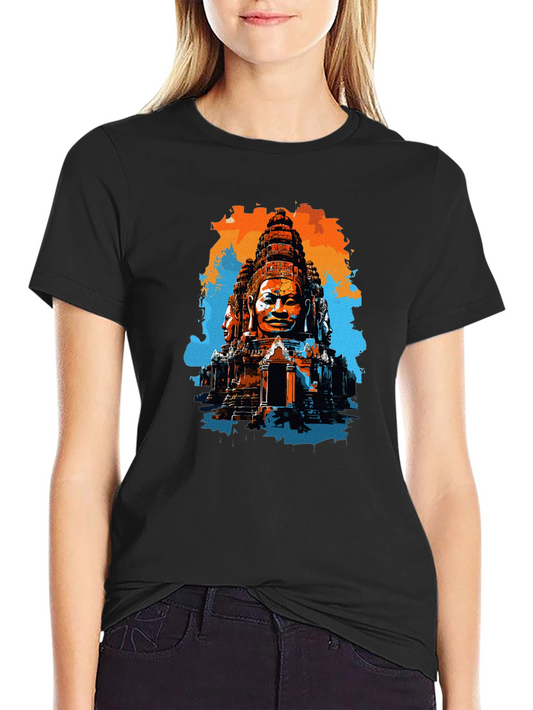 Bayon Temple T-Shirt Angkor Wat Cambodia Black
