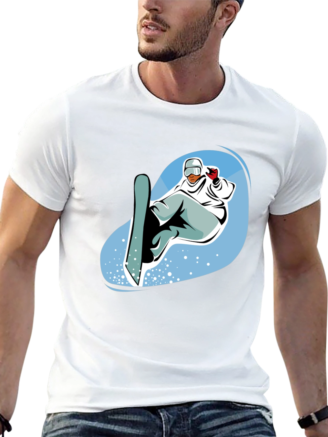 Snowboarder Graphic T-Shirt - Cool Black Tee