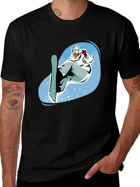 Snowboarder Graphic T-Shirt - Cool Black Tee