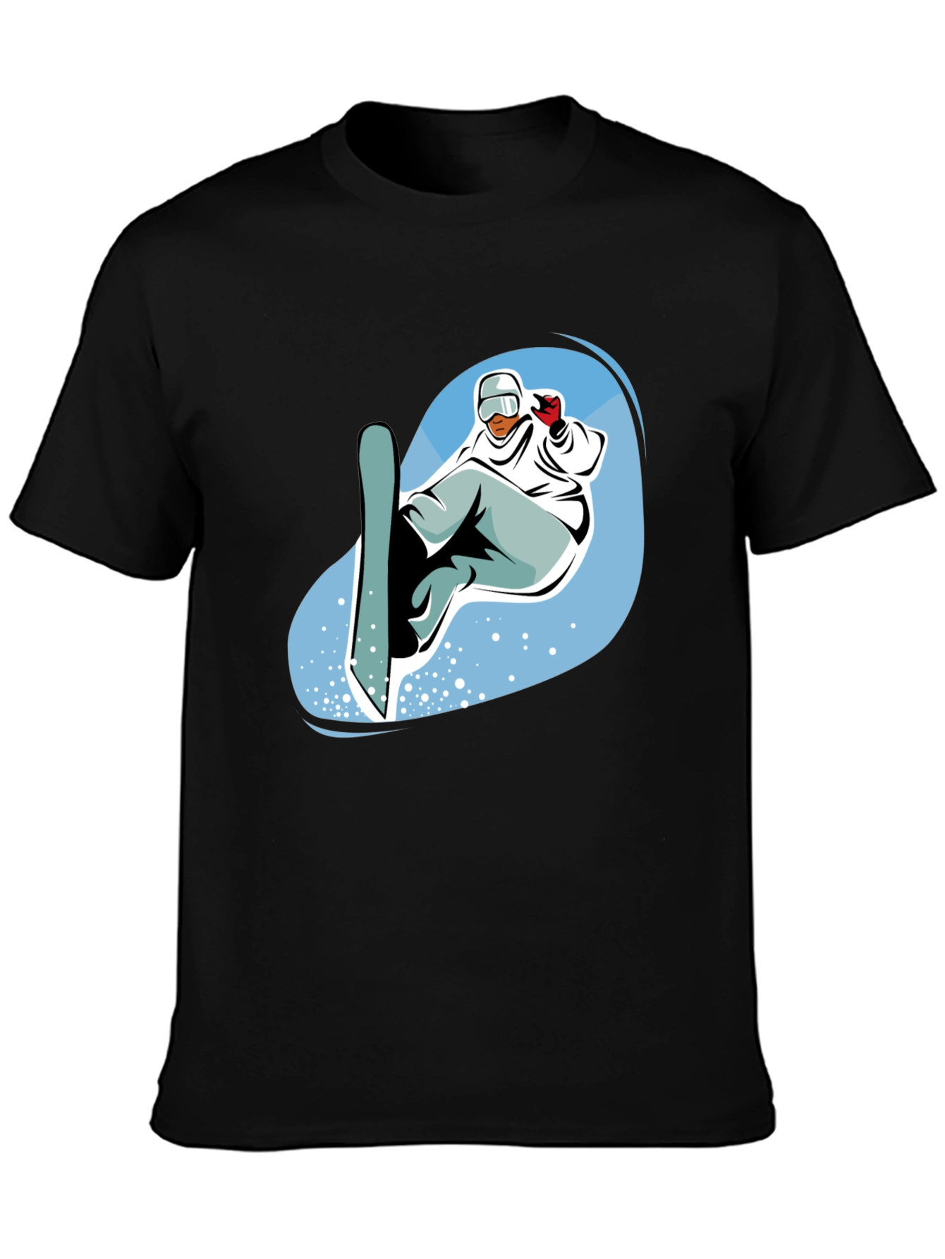Snowboarder Graphic T-Shirt - Cool Black Tee