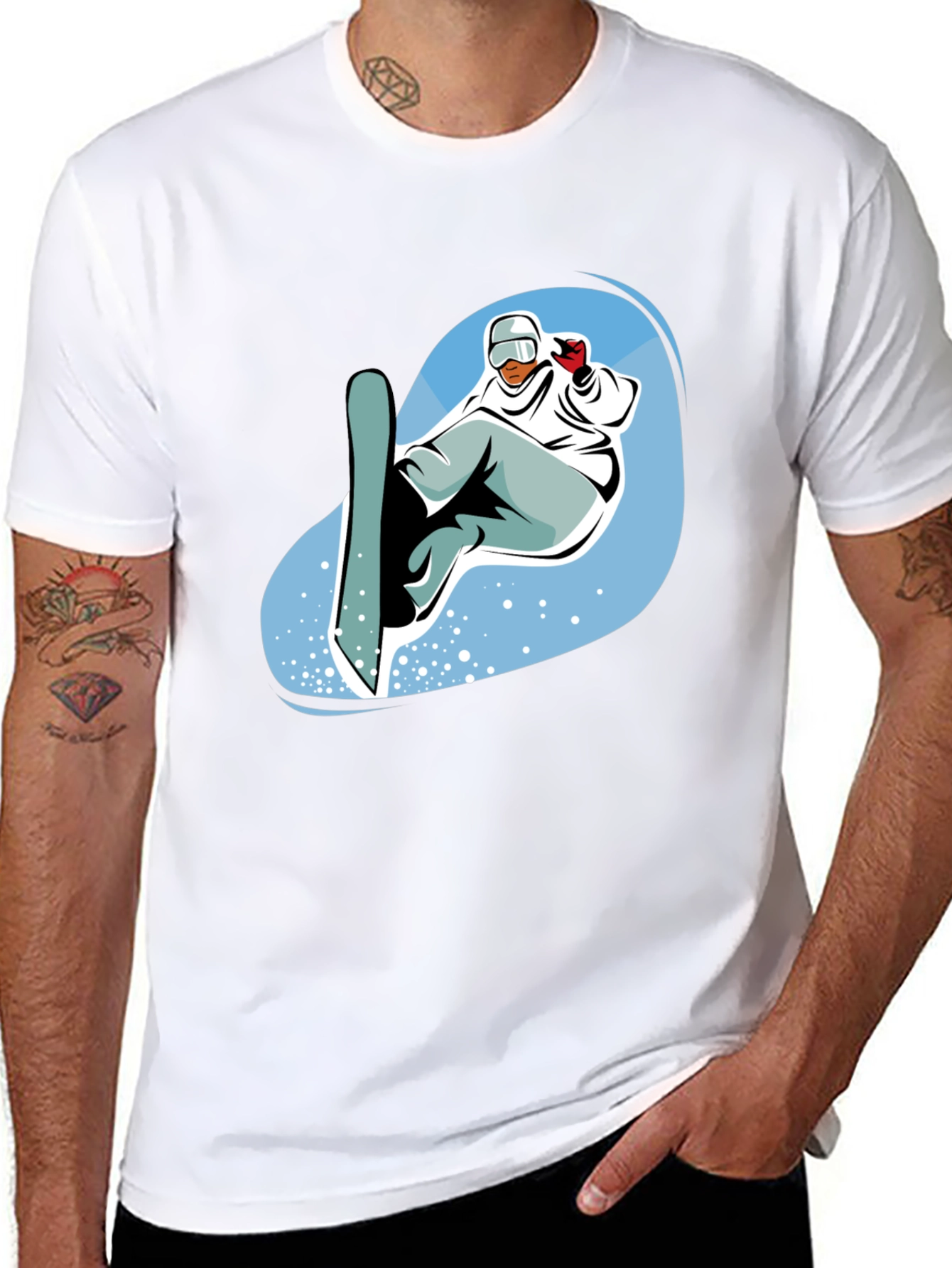 Snowboarder Graphic T-Shirt - Cool Black Tee