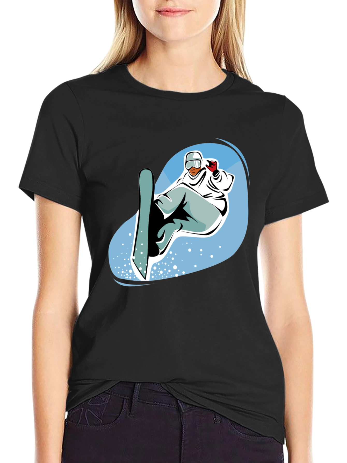 Snowboarder Graphic T-Shirt - Cool Black Tee