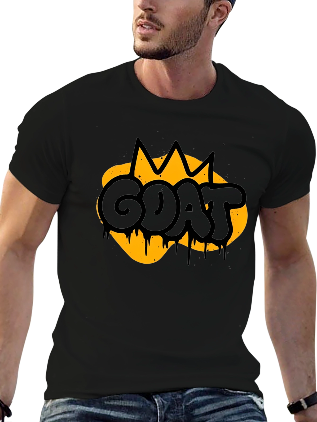 GOAT Graphic Print Mens Black T-Shirt