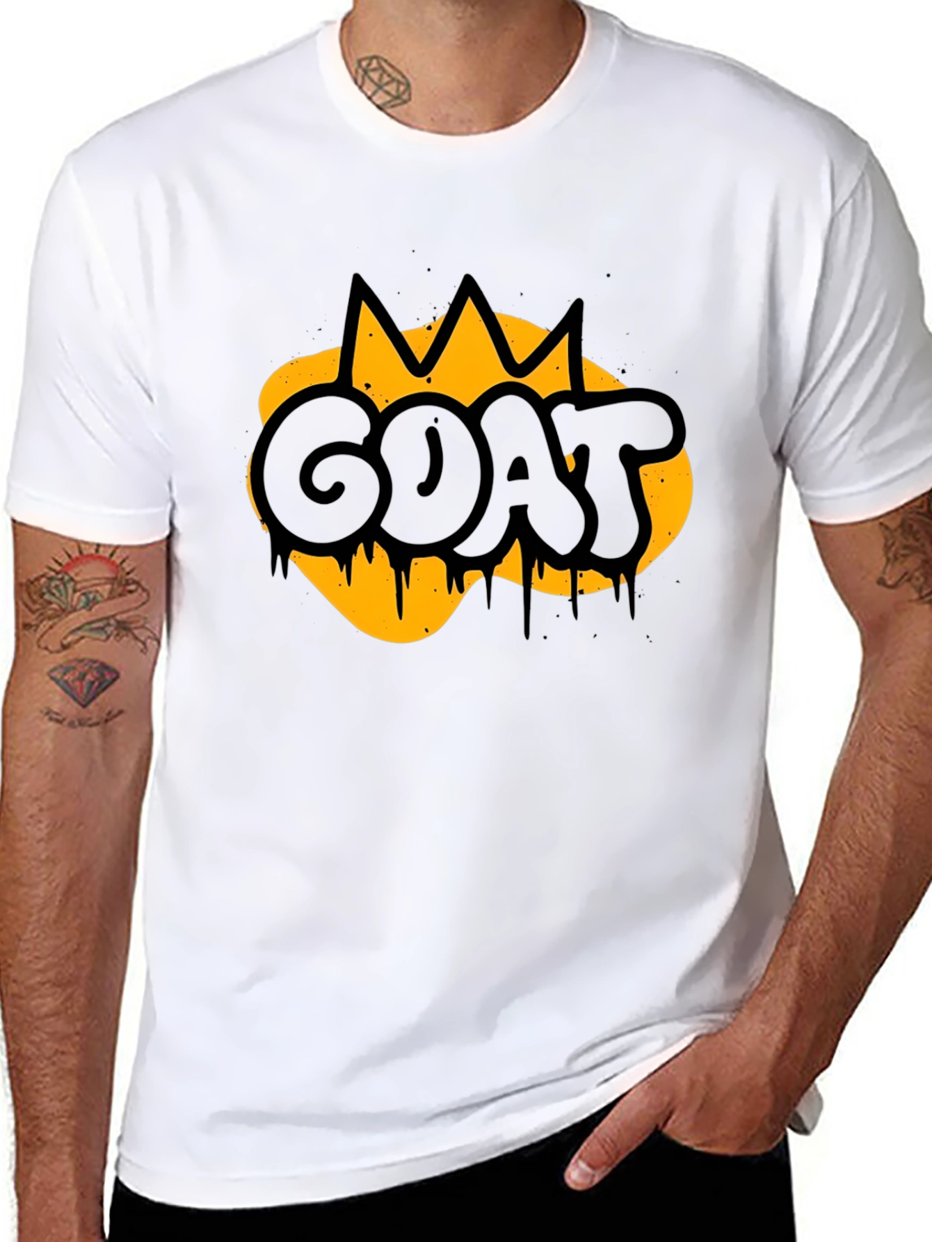 GOAT Graphic Print Mens Black T-Shirt