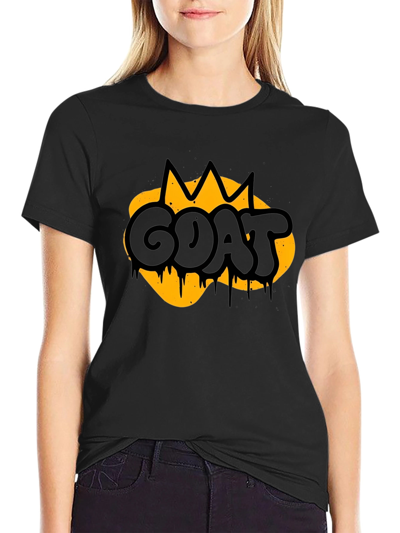 GOAT Graphic Print Mens Black T-Shirt