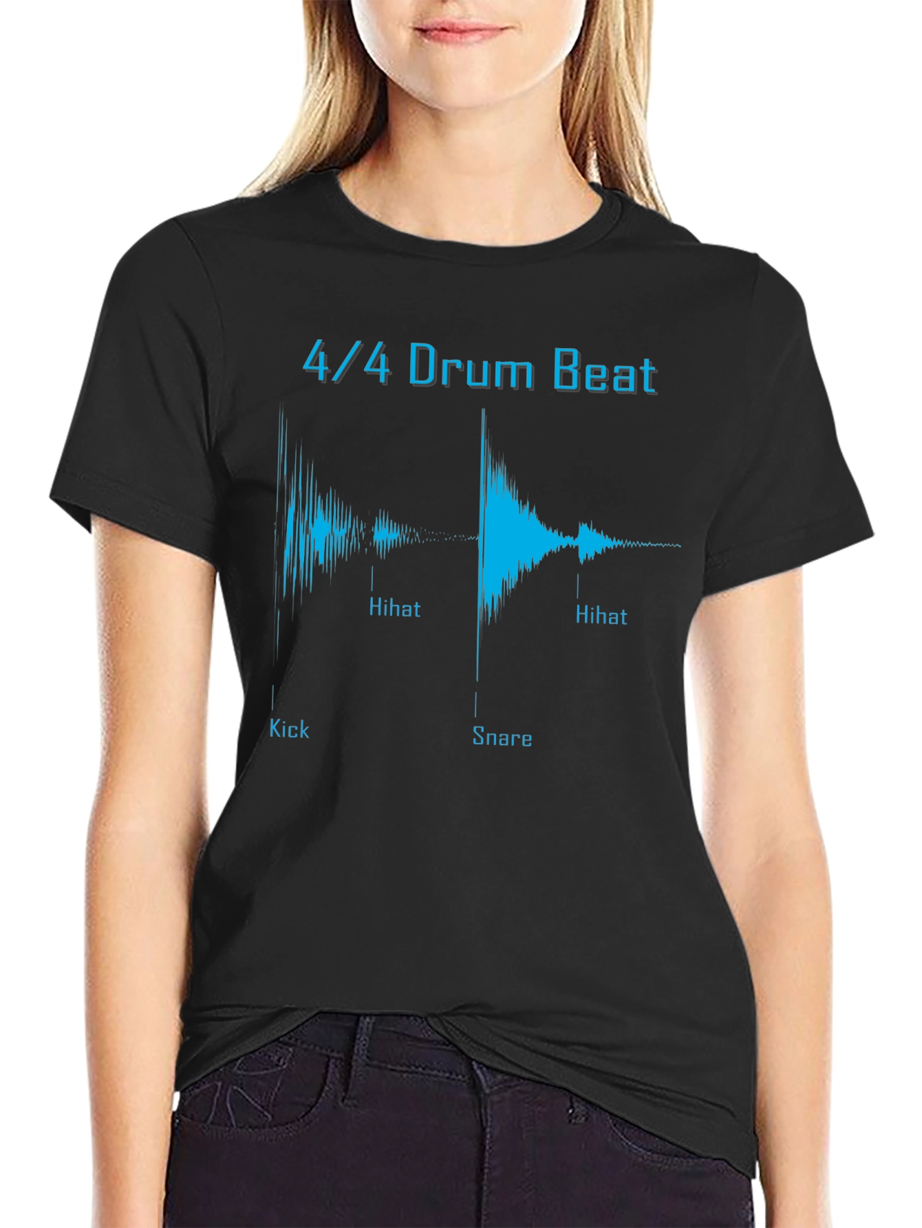 4/4 Drum Beat Graphic Tee - Music Lover T-Shirt
