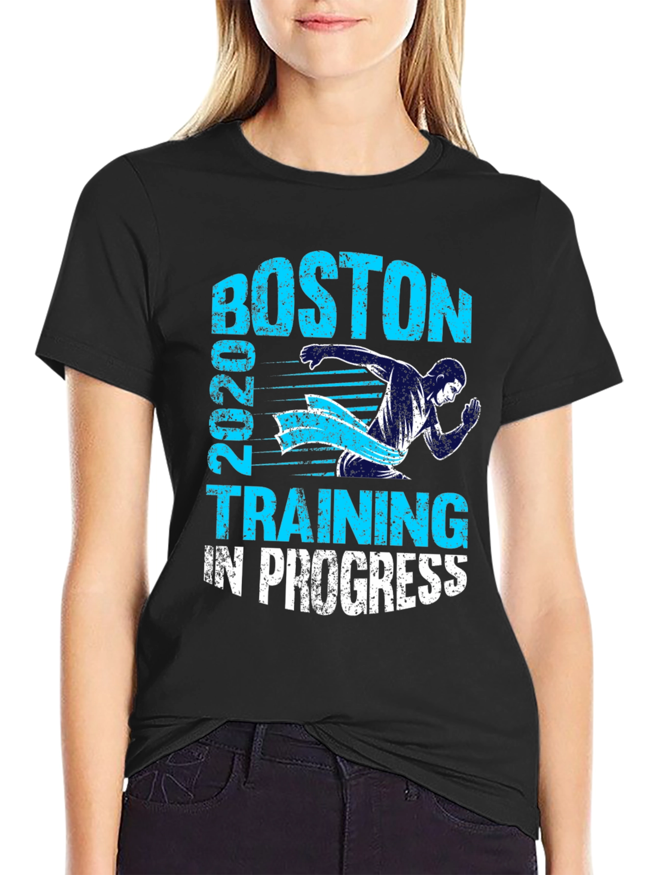 Boston 2020 Training in Progress Black T-Shirt