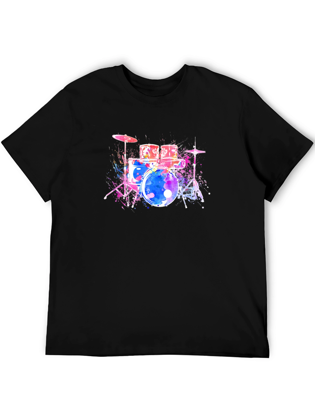 Vibrant Drum Set Graphic T-Shirt - Music Lover Tee
