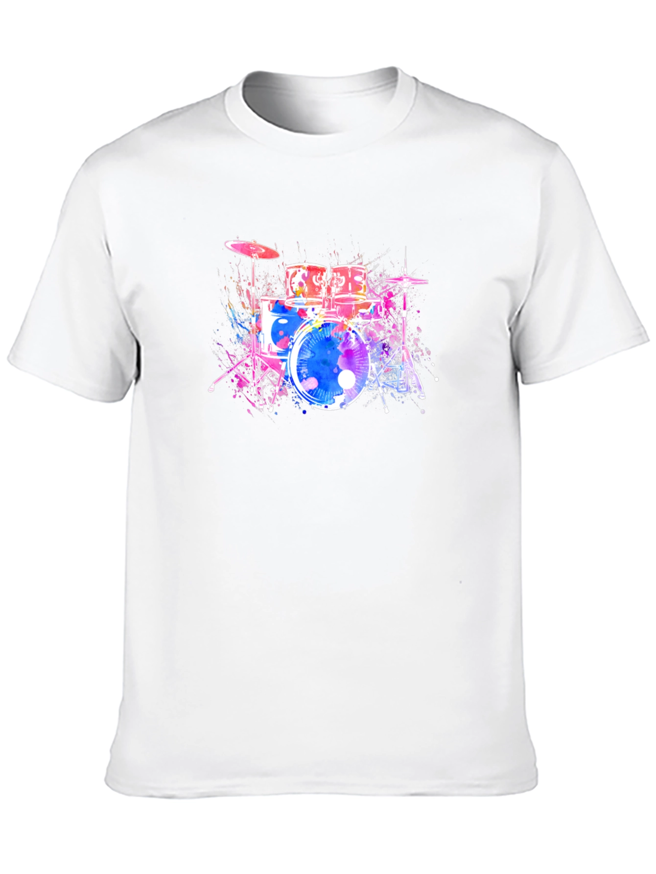 Vibrant Drum Set Graphic T-Shirt - Music Lover Tee