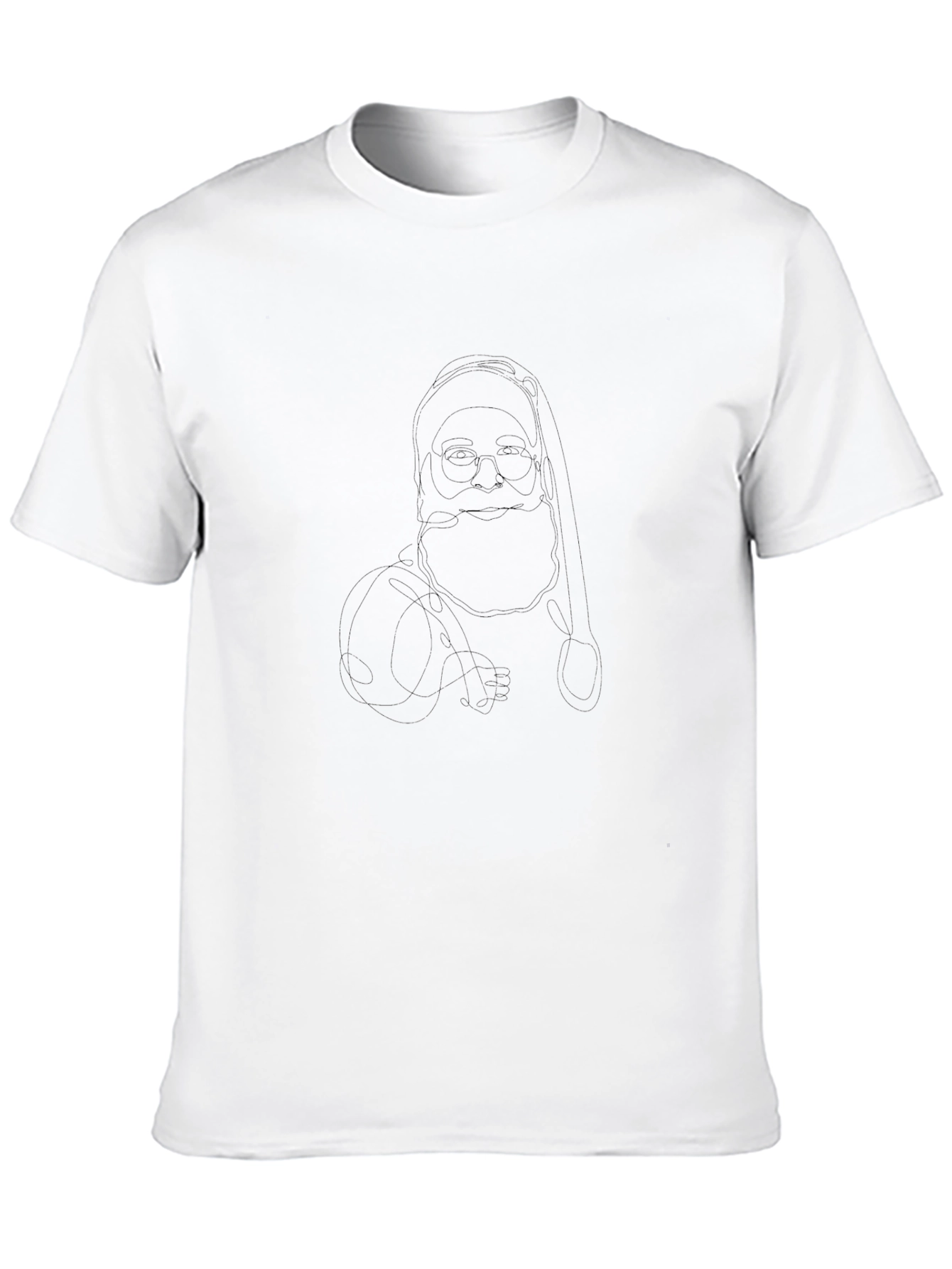 Santa Outline Black T-Shirt