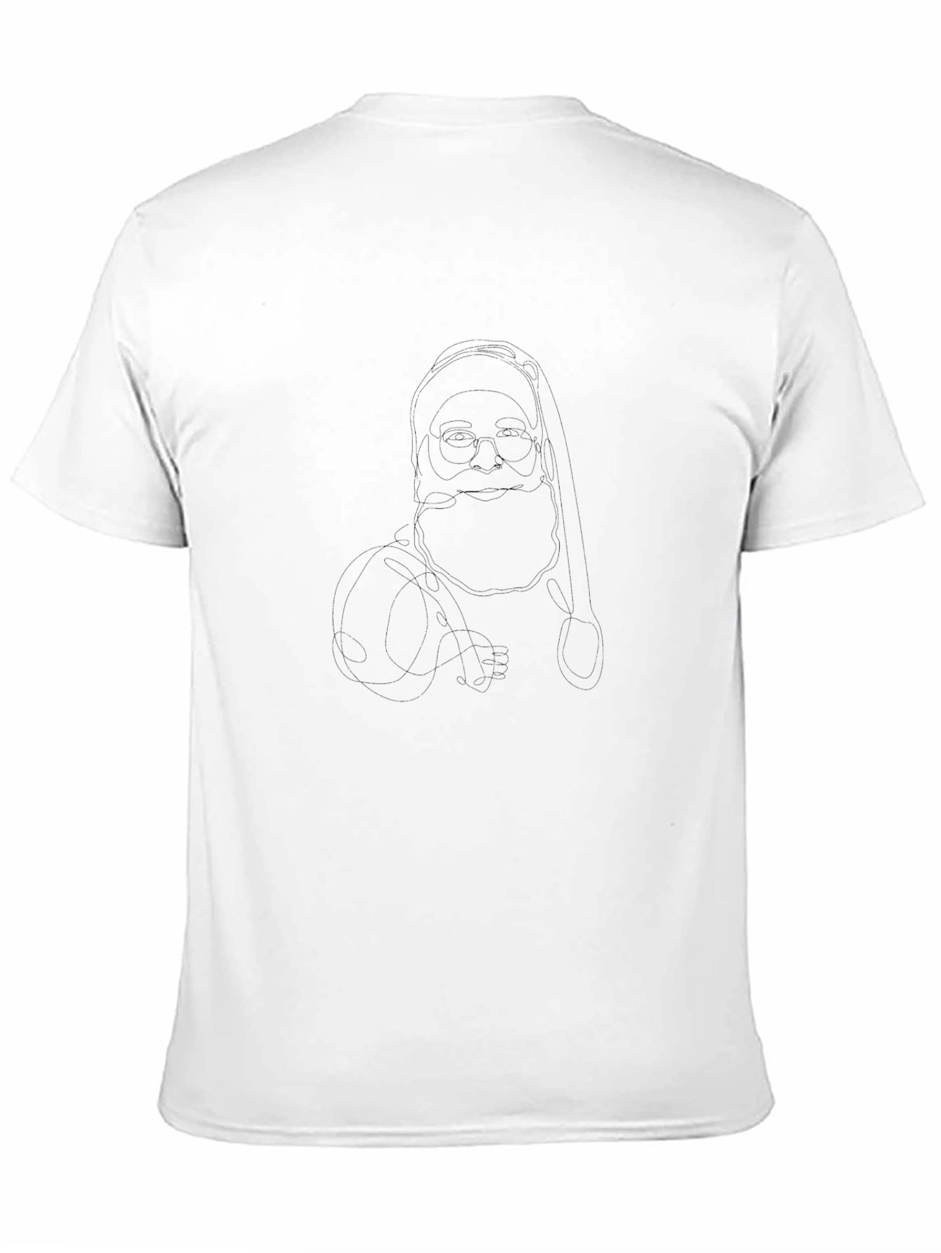 Santa Outline Black T-Shirt