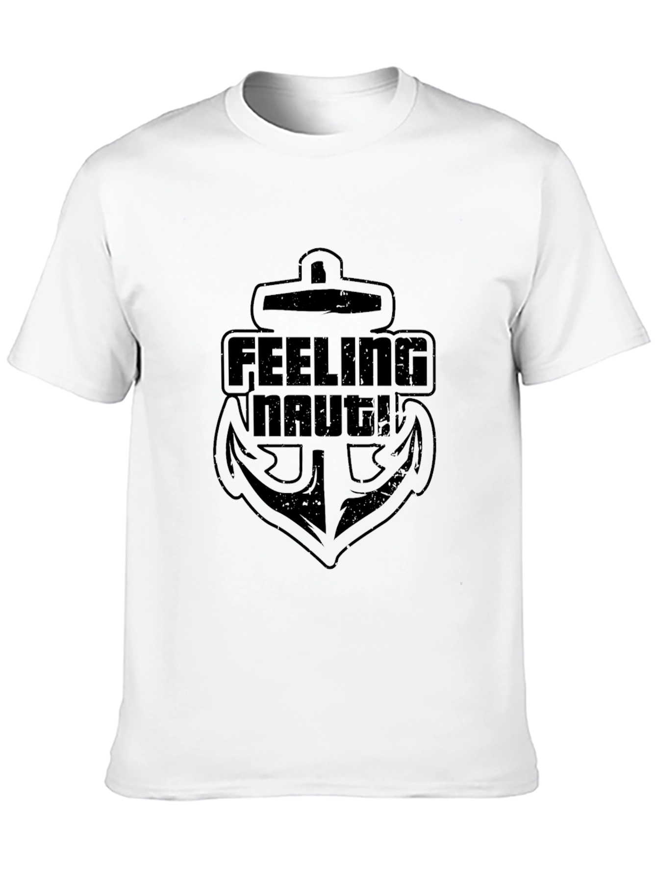 Feeling Nauti! Graphic Black T-Shirt - Anchor Design