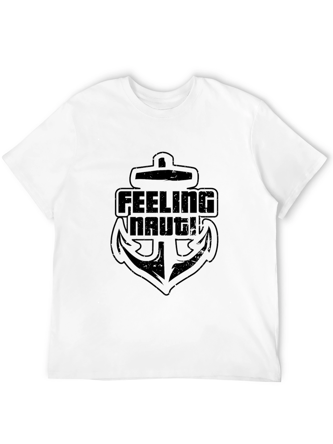 Feeling Nauti! Graphic Black T-Shirt - Anchor Design