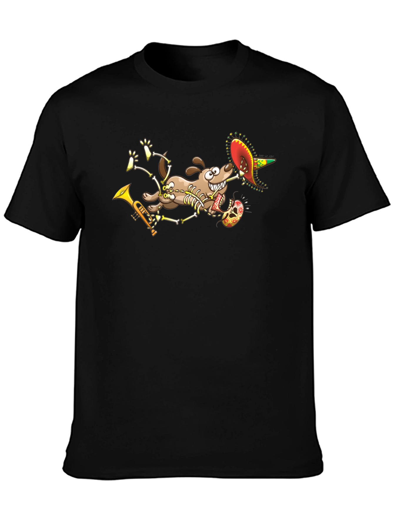 Skeleton Dog Sombrero T-Shirt