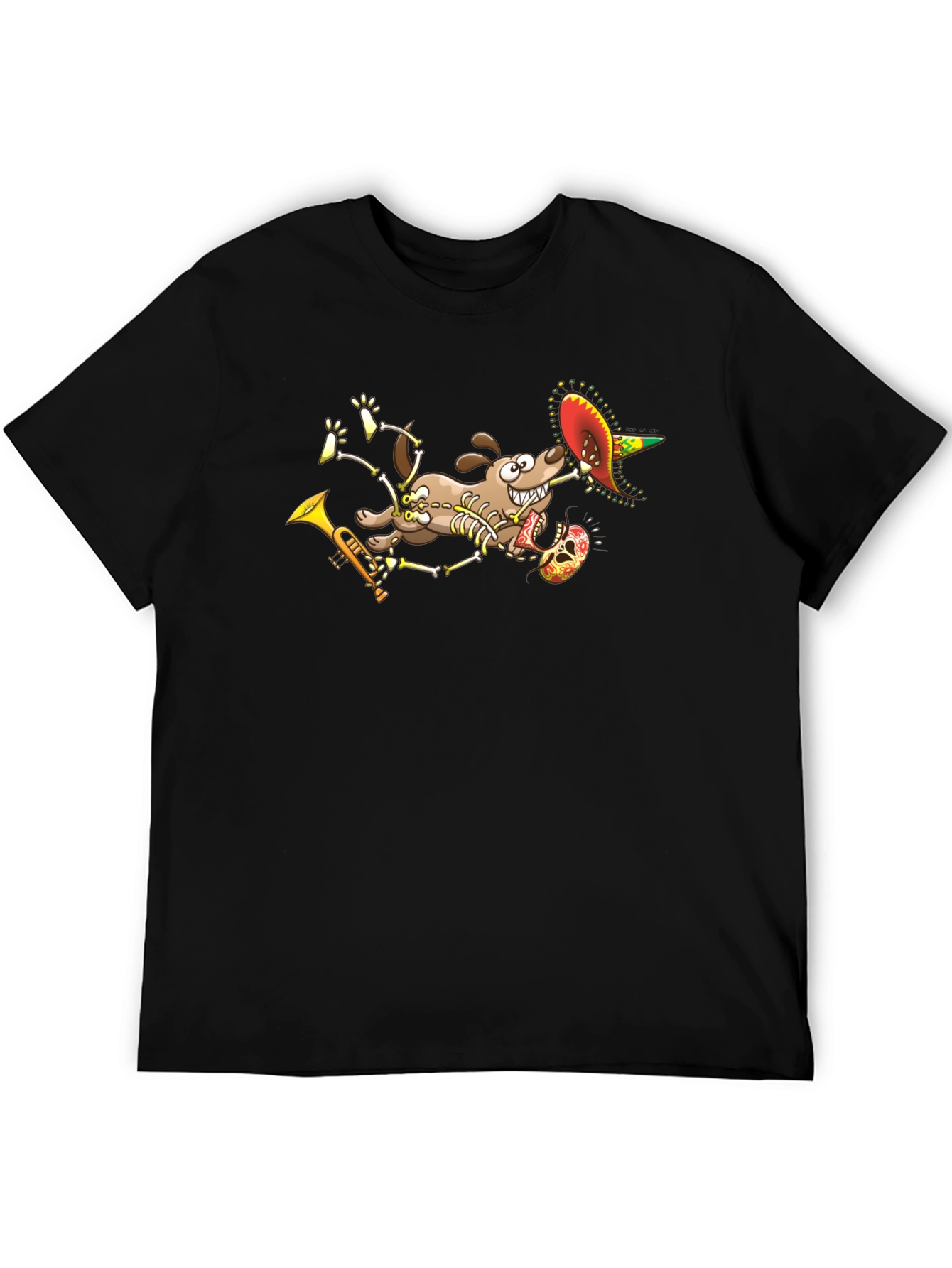 Skeleton Dog Sombrero T-Shirt