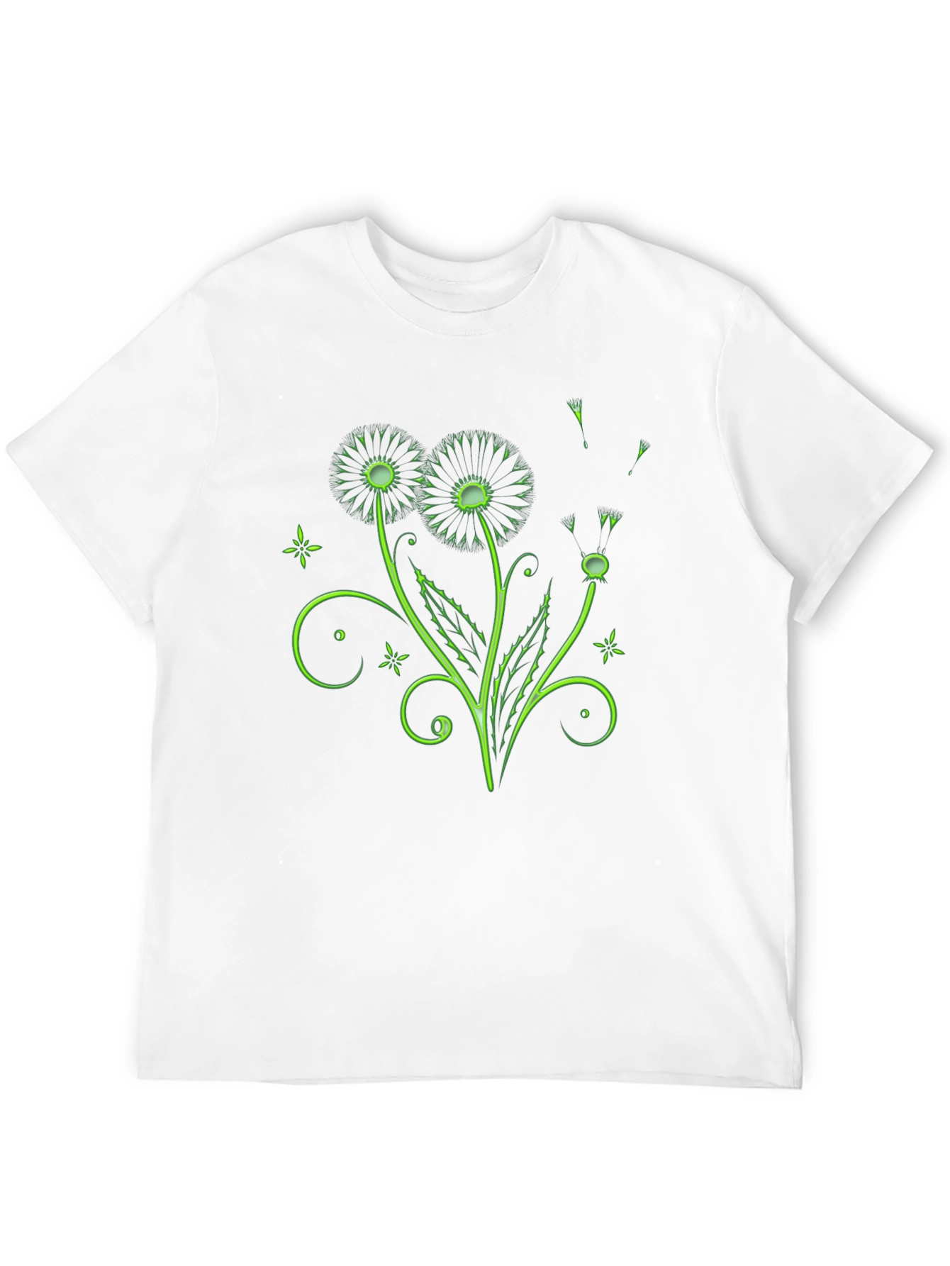 Neon Dandelion Graphic Black T-Shirt