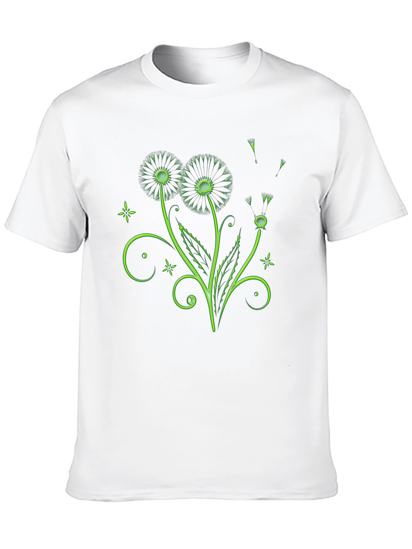 Neon Dandelion Graphic Black T-Shirt