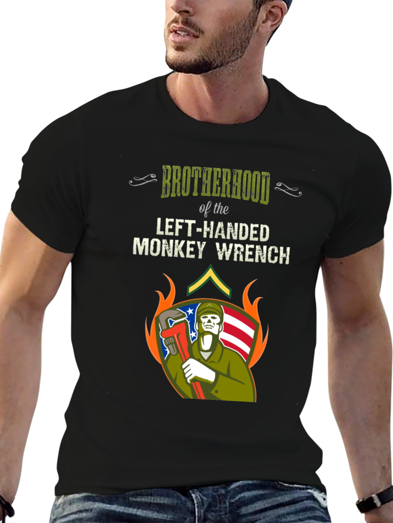 Brotherhood Left-Handed Monkey Wrench T-Shirt