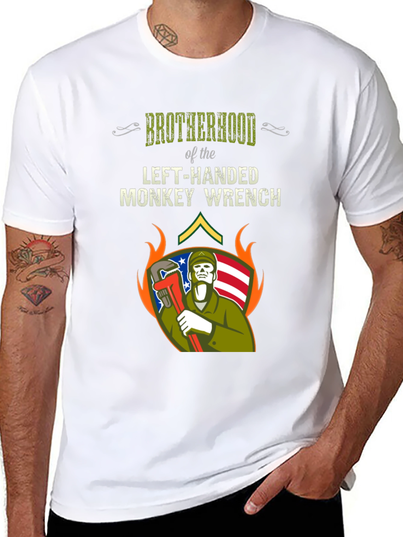 Brotherhood Left-Handed Monkey Wrench T-Shirt