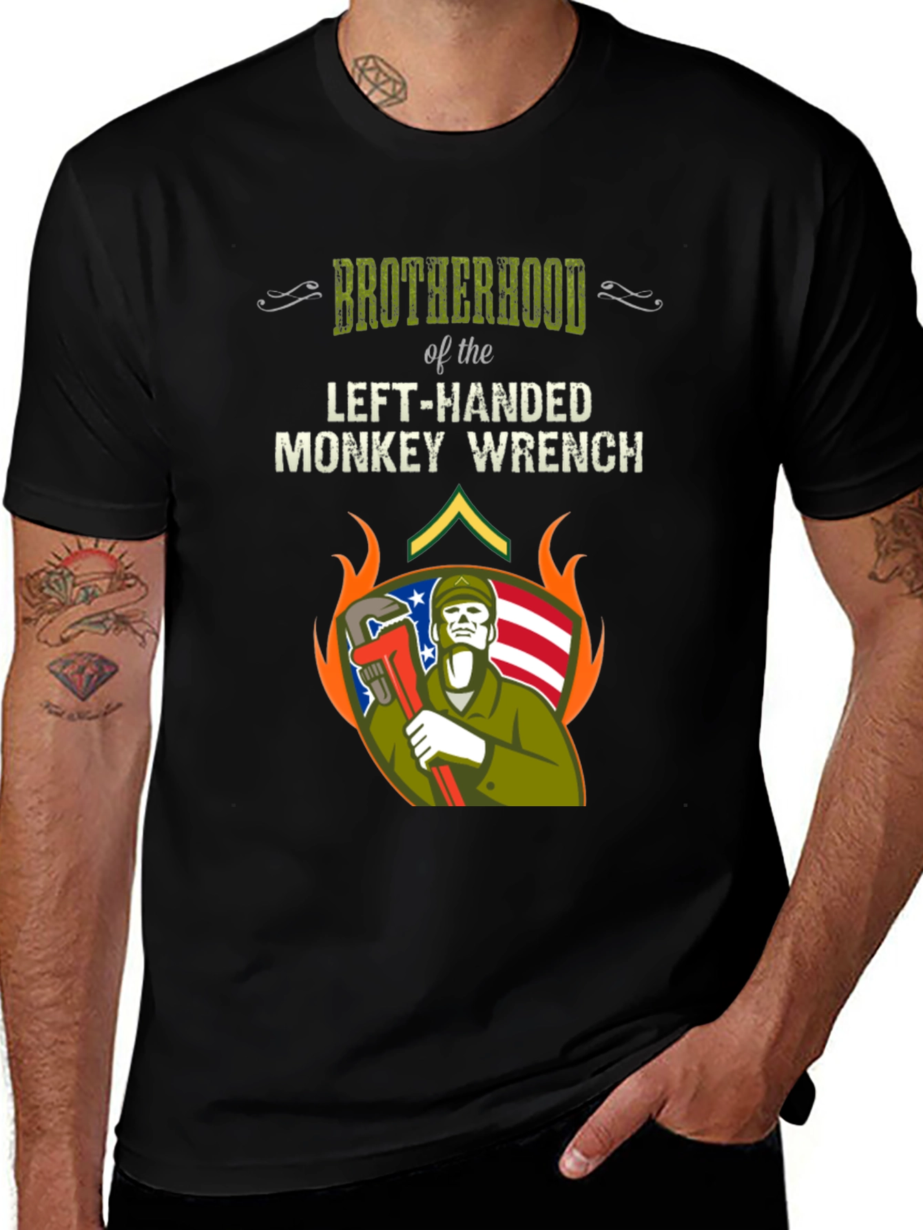 Brotherhood Left-Handed Monkey Wrench T-Shirt