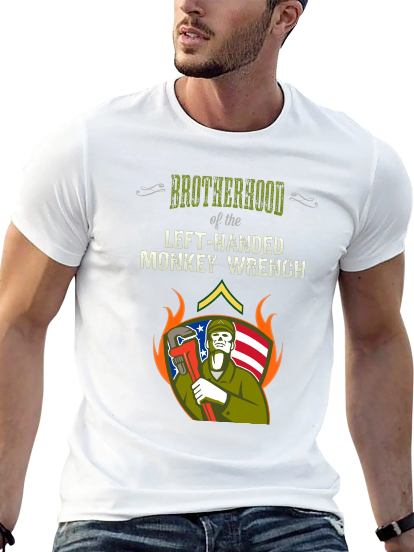 Brotherhood Left-Handed Monkey Wrench T-Shirt