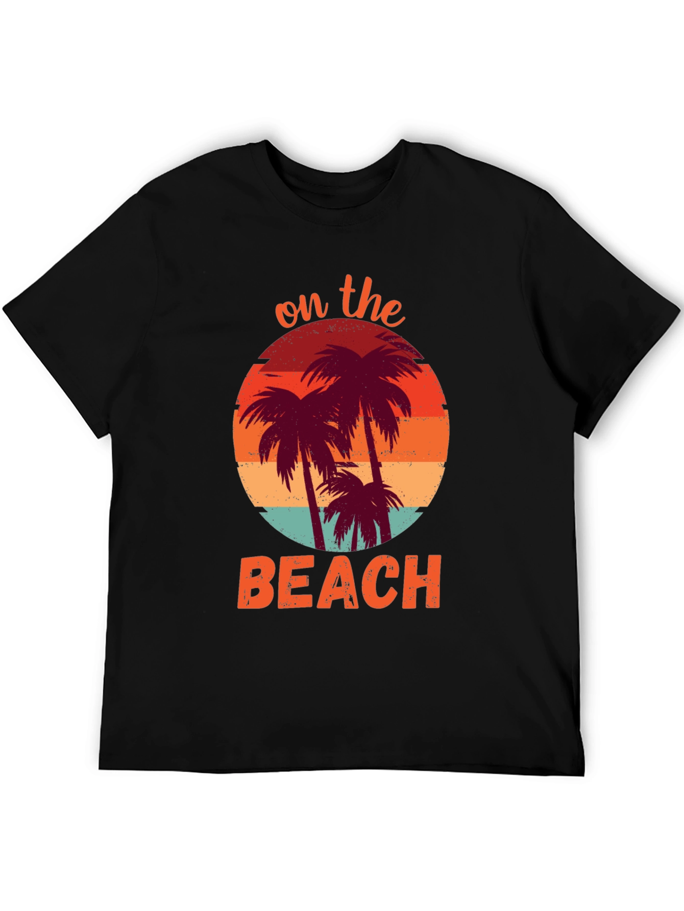 On The Beach Palm Tree Graphic T-Shirt