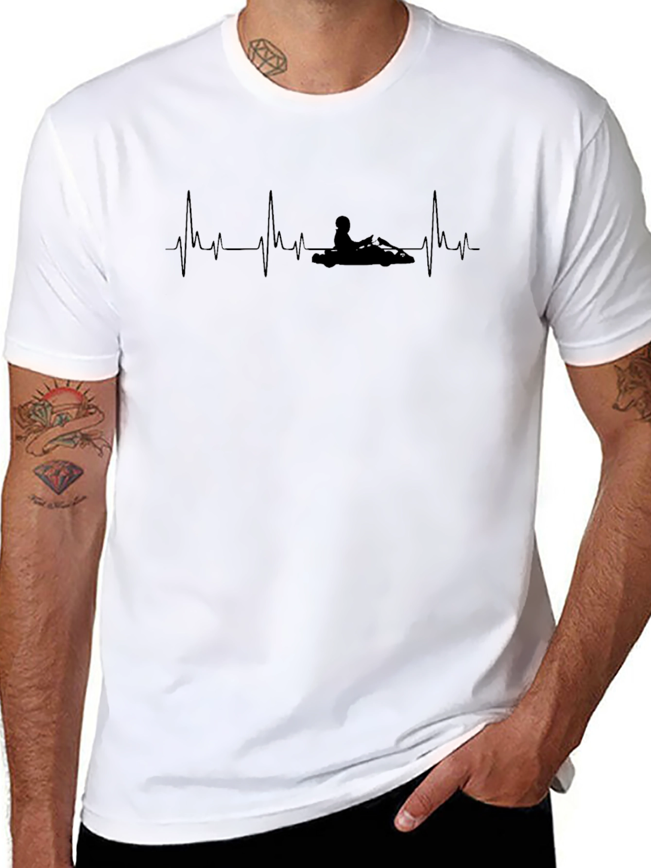 Go Kart Heartbeat T-Shirt - Racing Pulse Tee