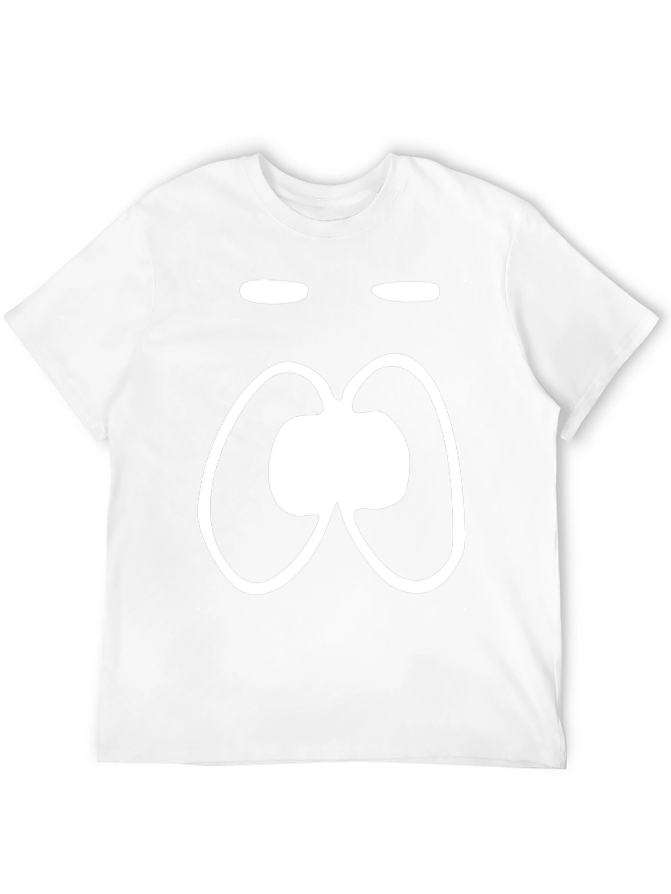 Funny Face Black T-Shirt White Cartoon Graphic