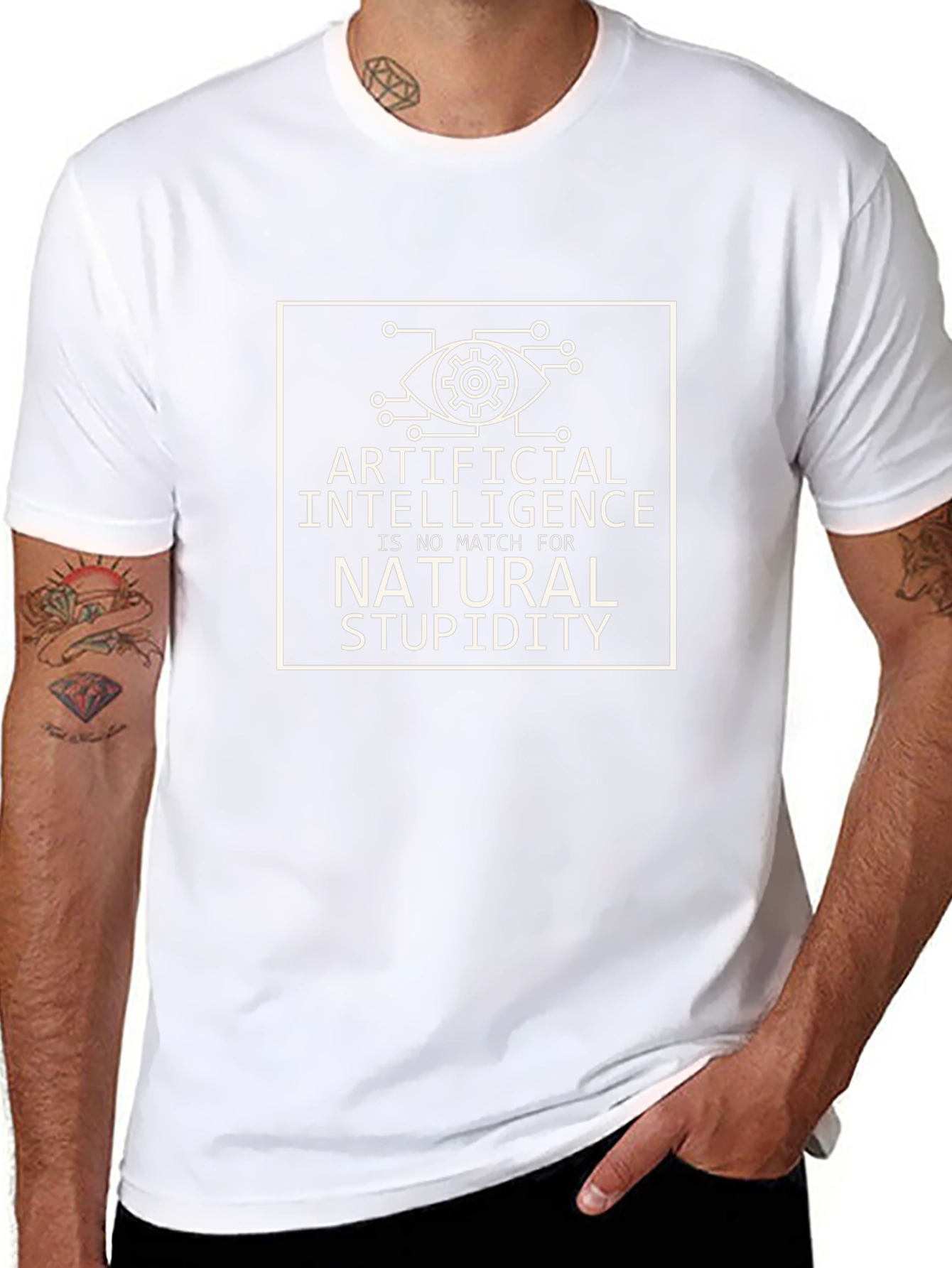 AI vs Stupidity Graphic Tee