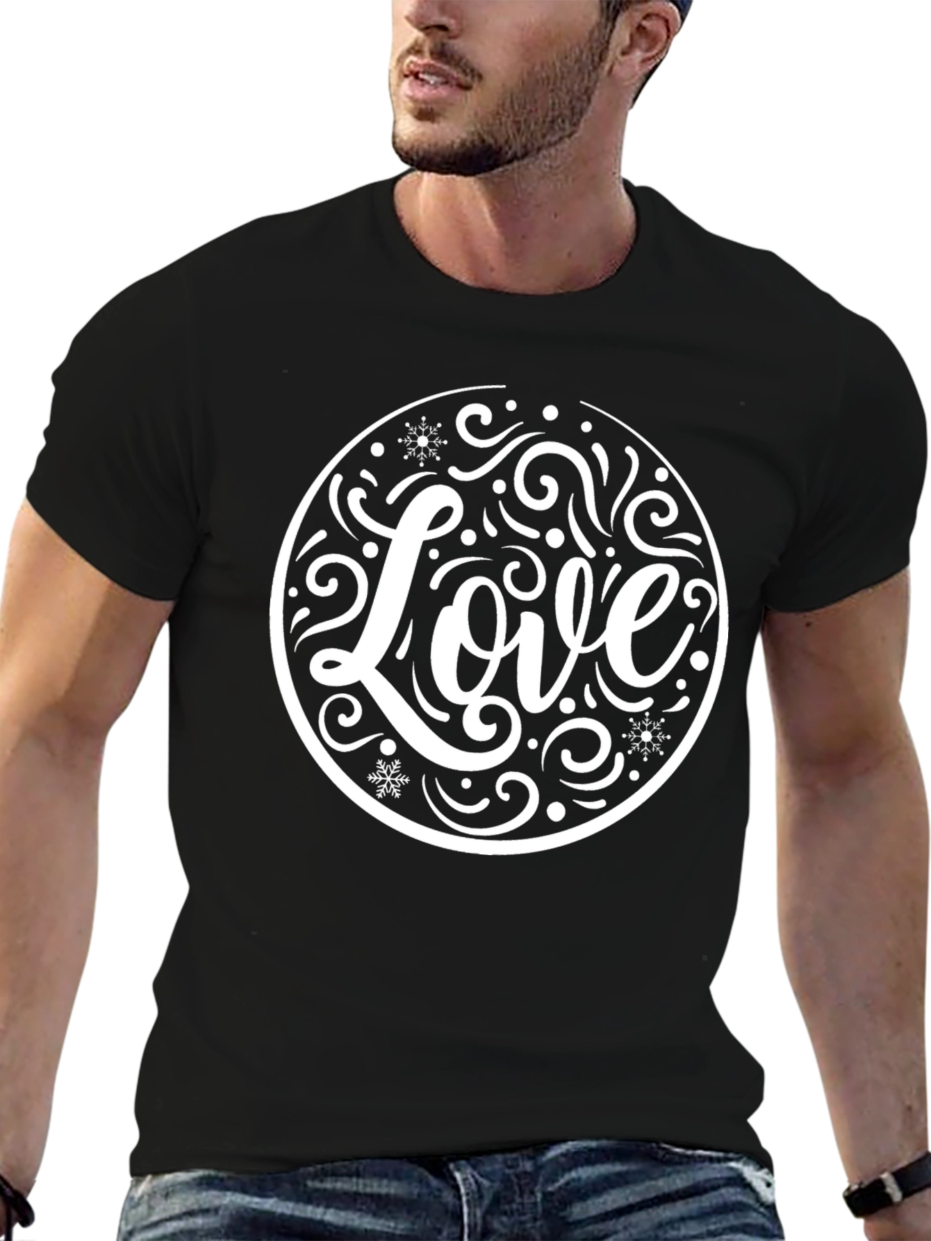 Love Circle Graphic Tee - Black Unisex